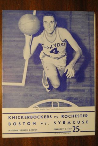 1957 York Knicks Vs Rochester Royals Basketball Program - Boston Celtics