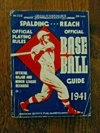1941 Spalding & Reach Official Baseball Guide - Ted Williams Type Batter