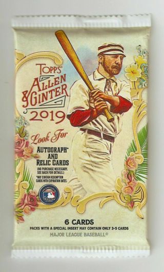 2019 Topps Allen & Ginter Relic/auto/rip/patch Hot Pack