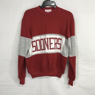 Nutmeg Mills Sweatshirt Ou Sooners Vintage Size M Red And Gray