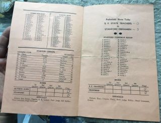 Rare 1931 Olympic Club of SF vs.  Stanford University Indians FOOTBALL Program 2