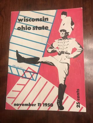 11 - 11 - 1950 Wisconsin Vs Ohio State Buckeyes Football Program Osu