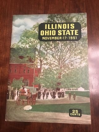 11 - 17 - 1951 Illinois Vs Ohio State Buckeyes Football Program Osu