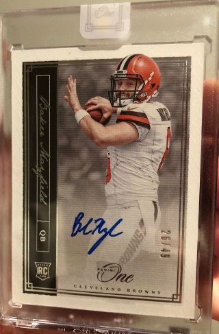 2018 Panini One Baker Mayfield Rookie Rc Auto Serial ’d 26/49 Browns