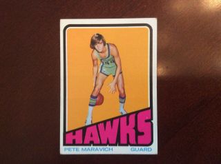 " Pistol " Pete Maravich 1972 - 73 Topps 5 Atlanta Hawks Ex