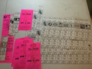 Chicago White Sox Old Ticket Stubs Parking Passes 1990,  1994,  1995