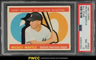 1960 Topps Mickey Mantle All - Star 563 Psa 8 Nm - Mt (pwcc)