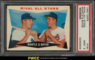 1960 Topps Mickey Mantle & Ken Boyer Rival All - Stars 160 Psa 9 (pwcc)