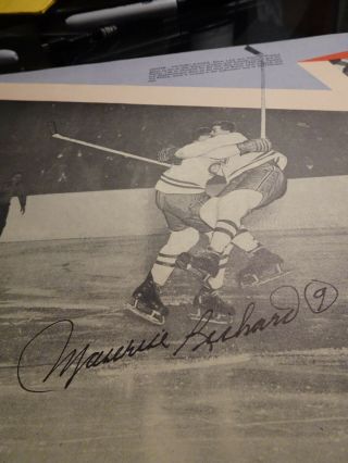 1953 Montreal Canadiens Stanley Cup Photo Sheet Signed Maurice Richard Bouchard
