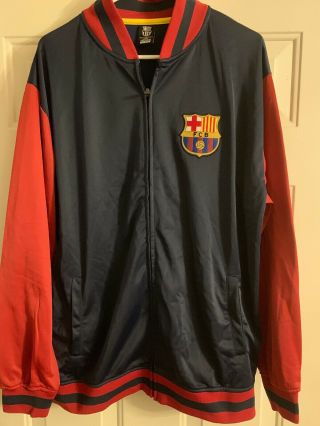 Fc Barcelona Fcb Soccer Futbol Track Windbreaker Jacket Size Xl