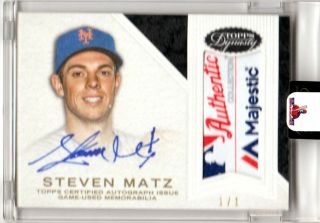 Steven Matz 2018 Topps Dynasty Laundry Tag On Card Auto Autograph Ssp 1/1 Mets