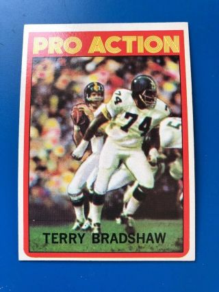 1972 Topps 120 Terry Bradshaw “pro Action” Ex - Mt,