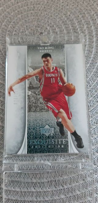 2005 - 06 Upper Deck Exquisite Yao Ming Base /225 Houston Rockets