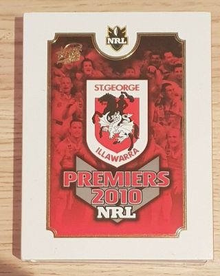 2010 Nrl Premiers Card Set Limited Edition 25 Cards St George Illawarra Dragons