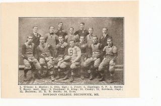 Bowdoin College Brunswick Maine 1909 Football Team Picture
