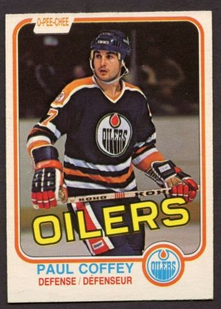 1981 - 82 Opc O Pee Chee 111 Paul Coffey Rc Rookie Edmonton Oilers Crease