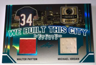 2019 Leaf Itg Game Michael Jordan Walter Payton Dual Jersey Patch D 3/5
