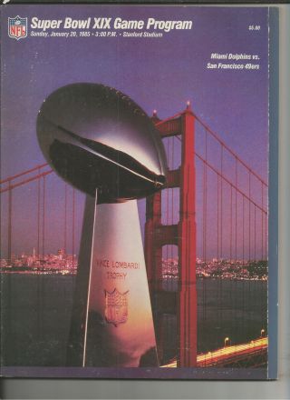 1986 Superbowl Xix Program Dolphins Vs 49ers Stanford Nm 175,  Pages