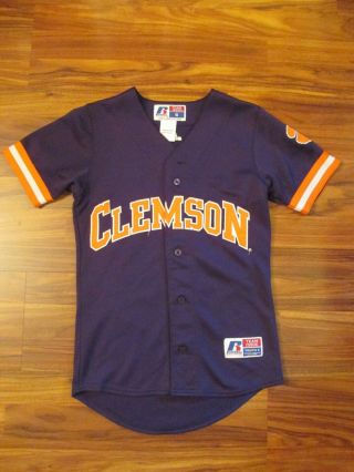 Purple Russell Team Issue Clemson Tigers Baseball Jersey - Youth Small