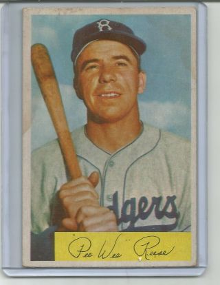 1954 Bowman Pee Wee Reese Brooklyn Dodgers 58 Hof