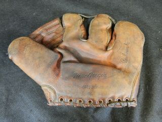 Vintage Macgregor Gb35 Leather 3 Finger Baseball Glove Mitt