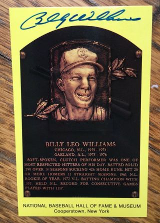 Bill Billy Williams Autographed Hall Of Fame Plaque Perfect