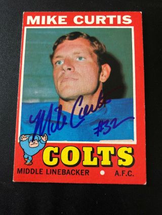 1971 Topps Football Signed Autograph Card Mike Curtis Colts
