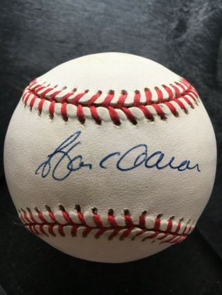 Hank Aaron Hand Signed Autographed Official National League Baseball -