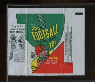 1970 Topps Football Five Cent Wax Pack Wrapper - Camera