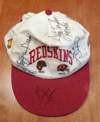 Washington Redskins Commemorative Baseball Cap Signed By 10 Hofers W 5 Deceased
