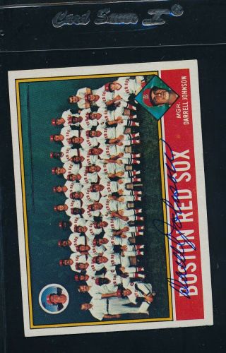 1976 Topps 118 Darrell Johnson Red Sox Signed Auto 47620