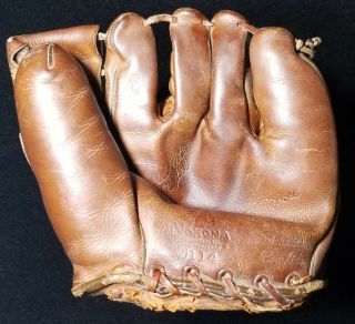 1950s Nokona J114 Ray Moore Pro Model Field - Rite Vtg Baseball Glove Mitt Ex