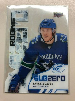 Brock Boeser 2017 - 18 Upper Deck Ice Sub Zero Rookie Variations Card V1 Canucks