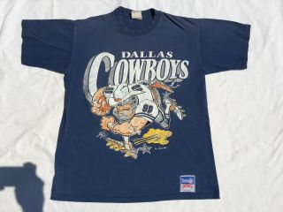 Rare Vintage Dallas Cowboys Tee Shirt 1988 Nutmeg Brand Size L Great Shape