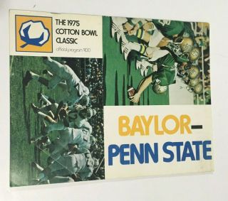 1975 Baylor Vs Penn State Cotton Bowl Classic Official Program College Football