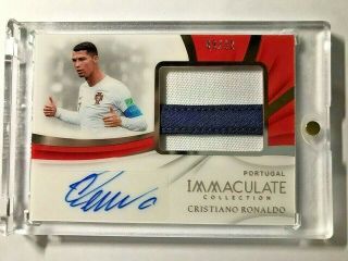 2018 - 19 Panini Immaculate Premium Patch Auto Autograph Cristiano Ronaldo 09/12
