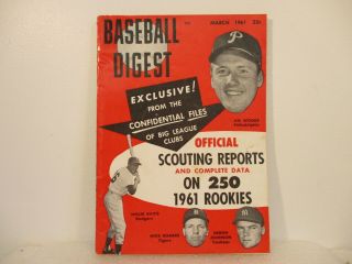 BASEBALL DIGEST - Nine vintage 1961 Issues 5