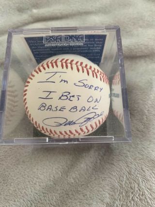 Pete Rose Signed Inscribed Oml Baseball Psa 9.  5 10 Sorry I Bet On Baseball