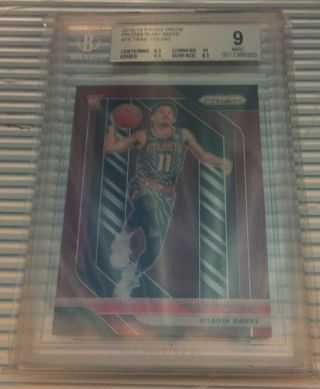 2018 - 19 Panini Prizm Trae Young Ruby Wave Rc Bgs 9