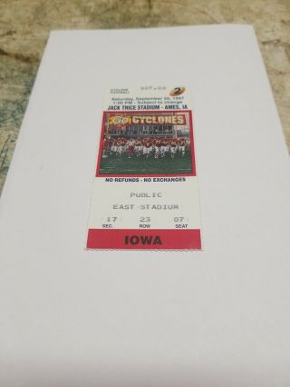 Iowa Hawkeyes At Iowa State Football Ticket Stub 1997 Ames Jack Trice