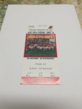 Iowa Hawkeyes at Iowa State Football Ticket Stub 1997 Ames Jack Trice 2