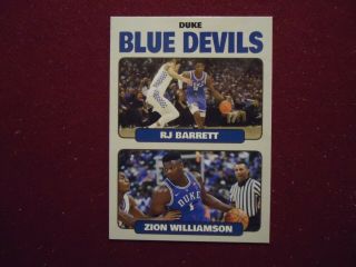 (100) Zion Williamson RJ Barrett Duke Blue Devils Dual Rookie Card 2