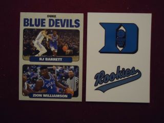 (100) Zion Williamson RJ Barrett Duke Blue Devils Dual Rookie Card 3