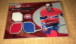 Guy Lafleur Montreal Canadiens 2007 - 08 Ud Sweet Shot Triple Jersey Card 064/299