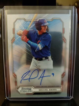 2019 Bowman Sterling Miguel Amaya Auto Chicago Cubs Top Prospect