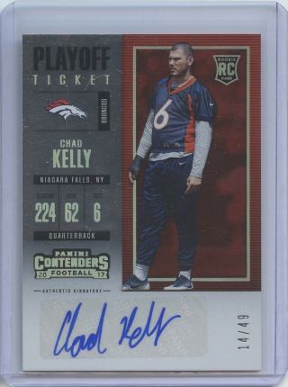 2017 Contenders Chad Kelly Playoff Ticket Auto 14/49 Rookie Rc Denver Broncos