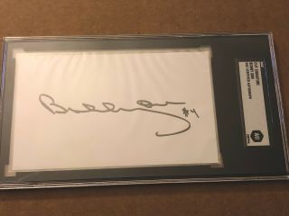 Bobby Orr Autographed Signed 3x5 Index Card Sgc Slab Auto Cut