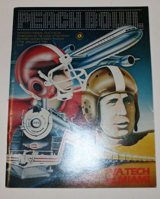 Vintage 1981 Peach Bowl Va (virginia) Tech Vs.  Miami Program