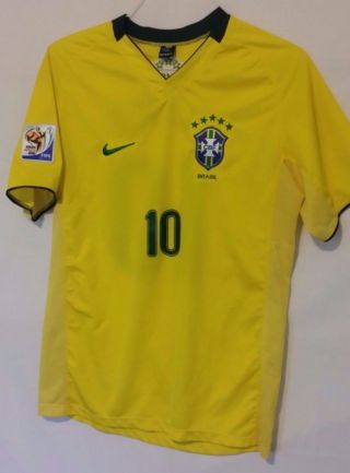 Nike 2010 Fifa South Africa World Cup Brasil Kaka 10 Jersey Size G/l