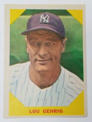 1960 Fleer 28 Lou Gehrig Baseball Greats Card Nm Yankees
